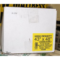 CASE OF 200 43"X48" CLEAR FOOD GRADE GARBAGE BAGS