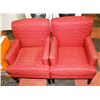Image 1 : LOT OF 2 RED FABRIC ARMCHAIRS