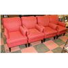 Image 1 : LOT OF 4 RED FABRIC ARMCHAIRS