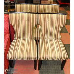 LOT OF 4 STRIPED TABLE CHAIRS