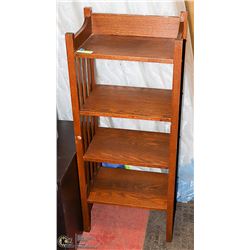 VINTAGE SOLID WOOD 4-SHELF SHELVING UNIT
