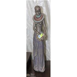 AFRICAN LADY STATUE APPROX 30'' TALL