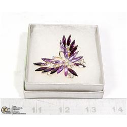 MARQUIS CUT RHINESTONE BUTTERFLY BROOCH