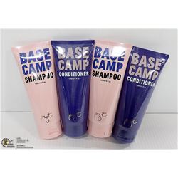 LOT WITH 4 150ML BASECAMP SHAMPOO AND CONDITIONER