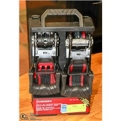 HUSKY 2PK 1-1/2" X 16FT RATCHET TIE DOWNS