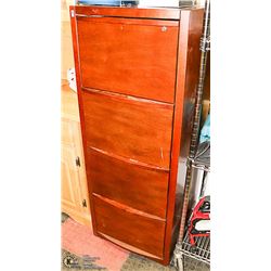 WOOD 4 DRAWER FILING CABINET NO KEY (20 X 20 X 50)