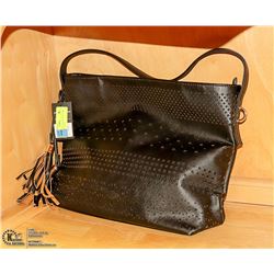 NEW LUXANNE BLACK SHOULDER BAG WITH TASSELS