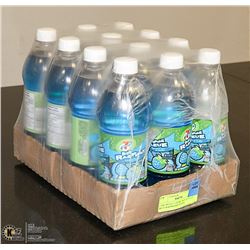 CASE WITH 12 591ML BOTTLES OF BLUE RASPBERRY SODA