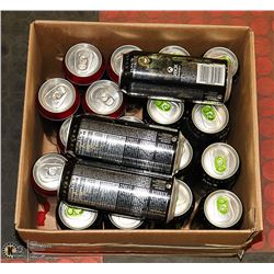 BOX WITH 21 ASSORTED ENERGY DRINKS