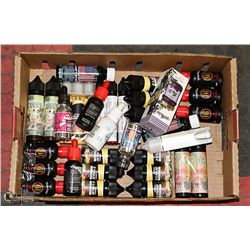 LARGE FLAT OF VAPE ITEMS FROM STORE CLOSURE.