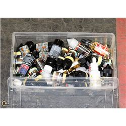 BIN OF VARIOUS VAPE ITEMS FROM STORE CLOSURE
