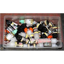 BIN OF VARIOUS VAPE ITEMS FROM STORE CLOSURE