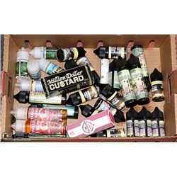 LARGE FLAT OF VAPE ITEMS FROM STORE CLOSURE.