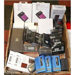 LARGE FLAT OF VAPE ACCESSORIES, SUPPLIES AND MORE.