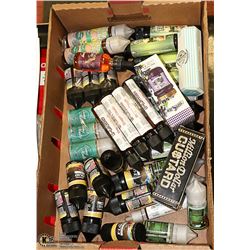 LARGE FLAT OF VAPE ITEMS FROM STORE CLOSURE.