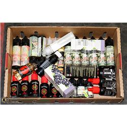 LARGE FLAT OF VAPE ITEMS FROM STORE CLOSURE.