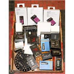 LARGE FLAT OF VAPE ACCESSORIES, SUPPLIES AND MORE.