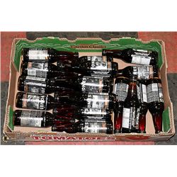 BOX WITH 19 355ML BOTTLES OF JONES ROOT BEER
