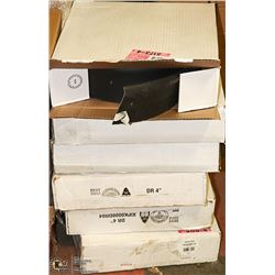 STACK WITH 6 BOXES OF RUBBER BASE BOARD