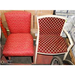 LOT OF 2 ASSORTED RED CHAIRS