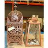 Image 1 : PAIR OF HANGING CANDLE LANTERNS