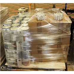 PALLET OF ASSORTED PAINT AND MORE