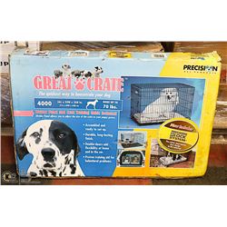 GREAT CRATE PET CRATE - GOOD FOR DOGS UP TO 70LBS