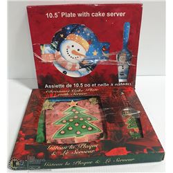 LOT OF 2 CHRISTMAS PLATTERS SERVERS