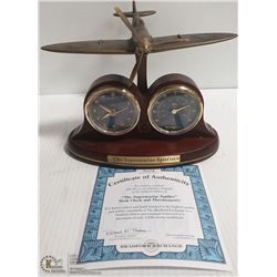 BRADFORD EXCHANGE SUPERMARINE SPITFIRE CLOCK W/