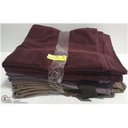 WAMSUTTA BUNDLE OF 7 TOWELS, MIX OF WINE, GREY/