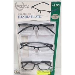 FOSTER GRANT READING GLASSES +2.00