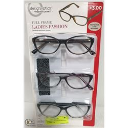 LADIES FOSTER GRANT READING GLASSES +3.00