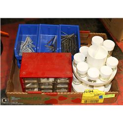 LOT OF SHOP ITEMS - SCREWS, NAILS, BOLTS, ETC