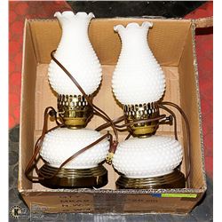 PAIR OF VINTAGE MILK GLASS LAMP (WORKING)