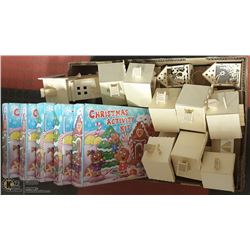LARGE FLAT OF ACTIVITY CRAFT SETS AND WOODEN HOUSE