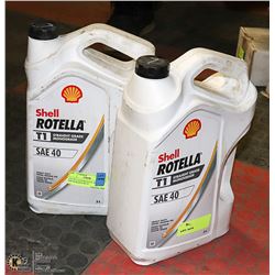 LOT OF TWO 5 LITER SHELL ROTELLA SAE 40 HEAVY DUTY