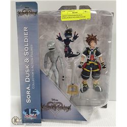 DISNEY KINGDOM HEARTS SORA,DUSK & SOLDIER FIGURE