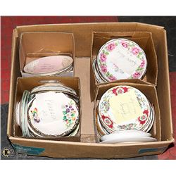 BOX OF 67 ENGLISH MADE SAUCERS