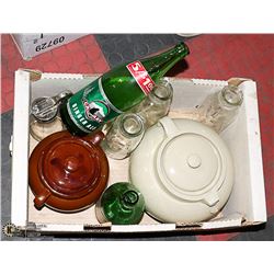 ESTATE BOX OF CROCK, JARS AND MORE