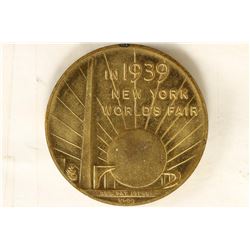 1 1/4'' BRASS TOKEN 1939 NEW YORK WORLD'S FAIR