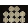 Image 2 : 10 ASSORTED 1940'S MERCURY DIMES