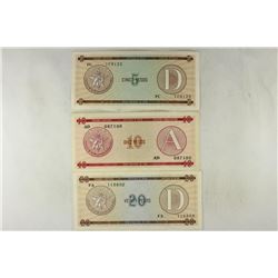 CUBA 5,10 & 20 PESOS FOREIGN EXCHANGE CERTIFICATES