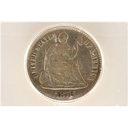 1872 SEATED LIBERTY HALF DIME ICG VG 10 DETAILS