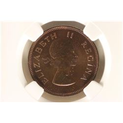 1953 SOUTH AFRICA 1/2 PENNY NGC PF64RB