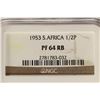 Image 3 : 1953 SOUTH AFRICA 1/2 PENNY NGC PF64RB