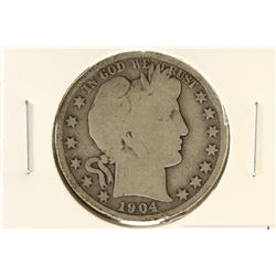1904 BARBER HALF DOLLAR WITH RIM BUMPS