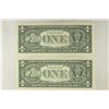 Image 2 : 2-2003-A $1 FRN'S LOW CONSECUTIVE SERIAL 'S UNC