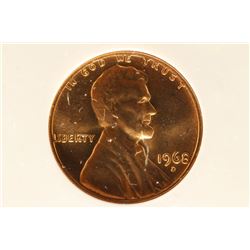 1968 D/D LINCOLN CENT ANACS MS65 RED