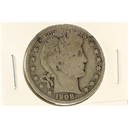 1908-D BARBER HALF DOLLAR