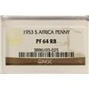 Image 3 : 1953 SOUTH AFRICA PENNY NGC PF64RB BEAUTIFUL